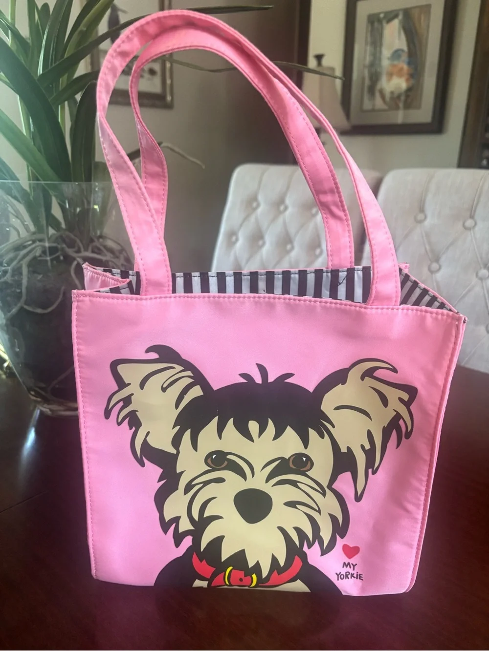 Pink Yorkie Graphic Tote Bag for Pets Travel By Marc Tetro 💕🐶💕 NWOT